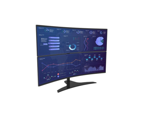 Peerless-AV LCT650SD 1x2 Freestanding Desktop Stand for 24' to 49' Ultra-Wide Curved Monitors