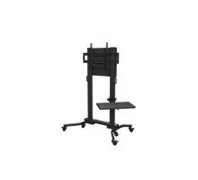 Crimson M90LT Heavy Duty Mobile Cart with Single Side Shelf, Back Plate and Cover for Displays Larger than 60'