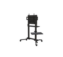 Crimson M90LTZ Heavy Duty Mobile Cart with Single Side Shelf, Front / Back Shelf for Displays 50' - 90'