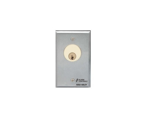 Alarm Controls MCK-4-3 Mortise Cylinder Key Switch, Single Gang DPDT Momentary