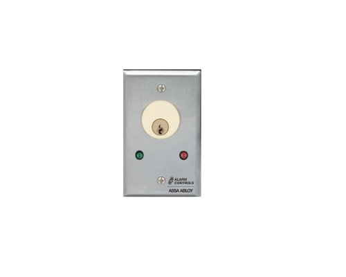 Alarm Controls MCK-6-3 Mortise Cylinder Key Switch, Single Gang DPDT Momentary