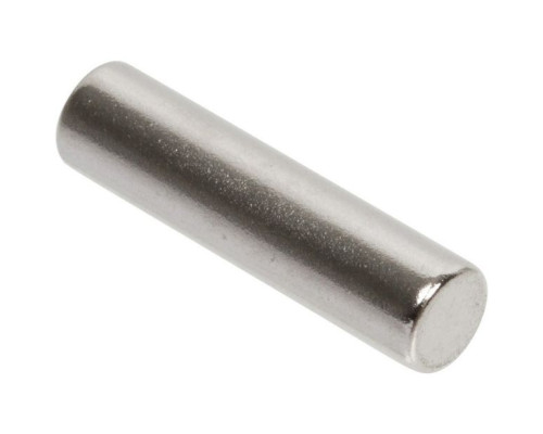 Nascom MN25100 D1/4' x L1' NdFeB Grade N35 Nickel Plated Magnet, Magnetized through Length, Silver