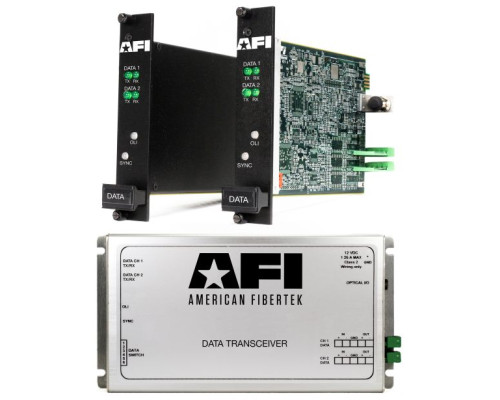 American Fibertek MT-0500SL-CC 20mA Digital Current Loop Dat  Module Tx - SM ST Connectors