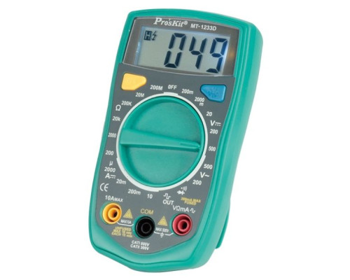 Eclipse Tools MT-1233D 3-1/2 digits 1999 Counts Digital Multimeter with Resistance, Square Signal Output