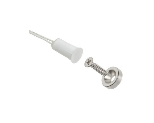 Nascom N1175400W-ST Recessed 3/8' Mini Stubby Press Fit Switch with D0.400' Donut Magnet Wire Leads, White