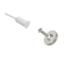 Nascom N1175600W-ST Recessed 3/8' Mini Stubby Press Fit Switch with D0.600' Donut Magnet Wire Leads, White