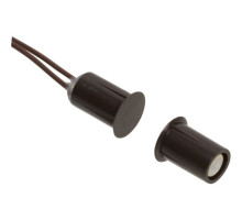 Nascom N1175BUM-ST Recessed 3/8' Ultra Mini Press Fit Switch / Magnet Set, Wire Leads, Brown