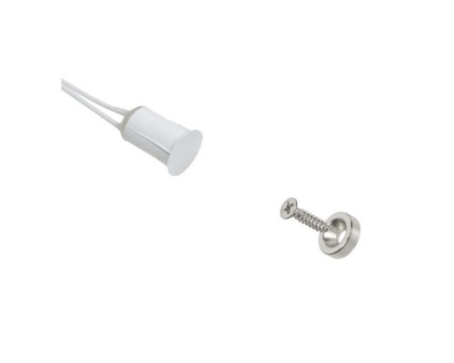 Nascom N1175UM400W-ST Recessed 3/8' Ultra Mini Press Fit Switch with D0.400' Donut / Magnet Wire Leads, White