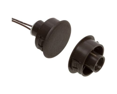 Nascom N1178B-ST Recessed 1' Switch / Magnet Set for Steel / Wood Doors with Wire Leads, Brown