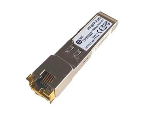 NVT NV-SFP-RJ45 Phybridge SPF to RJ45 for Cat5E Copper Wire, RJ-45 Connector, 1000 Mbps Module (328'/ 100 m)