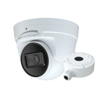 Speco O4FT2 4 Megapixel Flexible Intensifier AI IP Turret Camera with Junction Box, 2.8mm Lens, NDAA