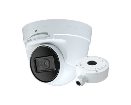 Speco O4FT2 4 Megapixel Flexible Intensifier AI IP Turret Camera with Junction Box, 2.8mm Lens, NDAA