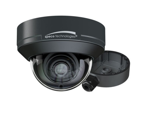 Speco O8FD1M 8 Megapixel Network Outdoor IR Dome Camera with 2.8-12mm Lens, Dark Gray Housing