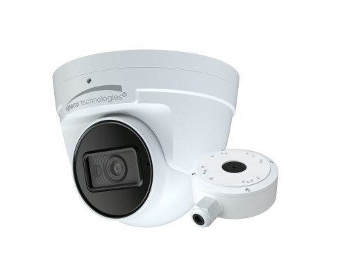 Speco O8FT1W 8 Megapixel Flexible Intensifier AI IP Turret Camera with Junction Box, 2.8mm Lens