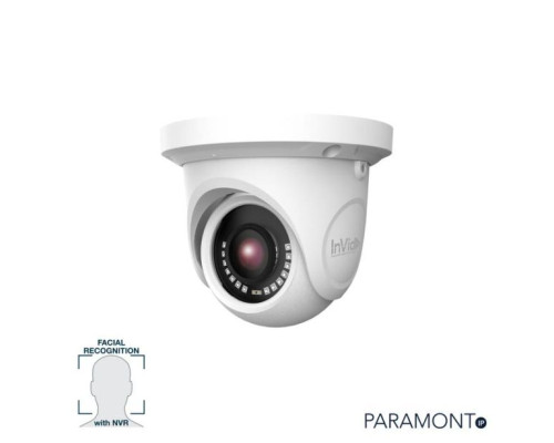 InVid PAR-P5TXIR36F 5 Megapixel Network IP Plug & Play Outdoor IR Dome Camera, Facial Recognition, 3.6mm Lens