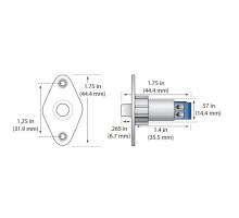 GRI PBF-100T-B W/2K 3/8' Diameter Plunger Switch, With Flange Closed Loop, Brown