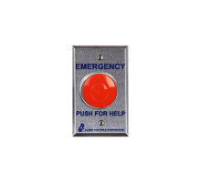 Alarm Controls PBL-1 Single Gang Latching Panic Button with One N/O and One N/C Contact Pair, Stainless Steel