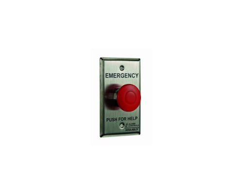 Alarm Controls PBM-1 Single Gang Momentary Panic Button with One N/O and One N/C Contact Pair, Stainless Steel