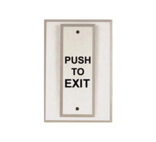 Alarm Controls PT2-111 T-Style Plate with DPDT Momentary Action Switch, Clear Finish, Engraved 'PUSH TO EXIT' and Filled in Black Ink