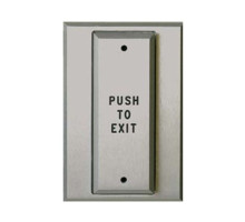 Alarm Controls PT5-111 T-Style Plate with Pneumatic Time Delay Switch, Clear Finish, Engraved 'PUSH TO EXIT' and Filled in Black Ink