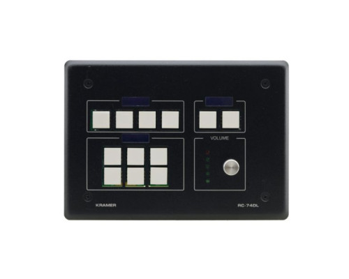 Kramer RC-74DL-B 12−Button Master Room Controller with Digital Volume Knob