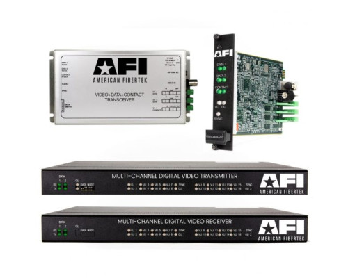 American Fibertek RR-94P599 Four 10 Bit Video and MPD Data/Two Contact Rack Card Receiver, Multi-Mode