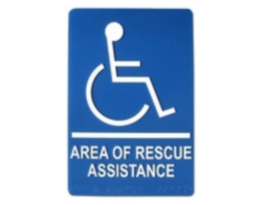 Alpha RSN7080 Area of Rescue Wall Sign - Blue