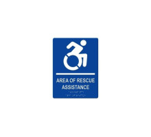 Alpha RSN7080NY Area of Rescue Assistance Wall Sign, Blue