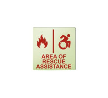 Alpha RSN7085NY 8' x 8' Photo Luminescent Area of Rescue Assistance Wall Sign