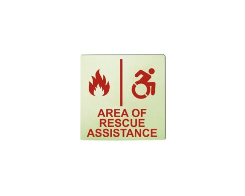 Alpha RSN7085NY 8' x 8' Photo Luminescent Area of Rescue Assistance Wall Sign