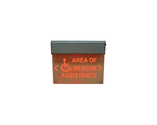 Alpha RSN7090NY 120V Lighted Area of Rescue Sign, Red, Single Sided