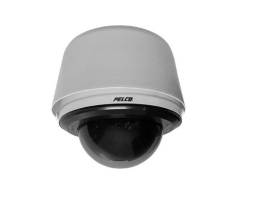 Pelco SD4E29-PG-E1-X 540 TVL Day/Night Pendant Environmental Clear Network IP PTZ Camera, PAL, 29X, Light Gray