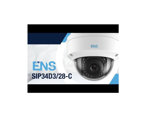 ENS SIP34D3-28-C 4 Megapixel IR Fixed Network Dome Security Camera, 2.8mm Lens