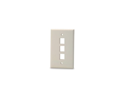 West Penn SKF-3-IV 3 Port Single Gang Plastic Keystone, Ivory, 10pk