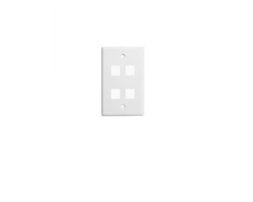 West Penn SKF-4-WH 4 Port Single Gang Plastic Keystone, White, 10pk