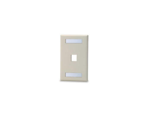 West Penn SKFL-1-IV 1G 1 Port Keystone Plate with Label, Light Ivory, 10 Pack