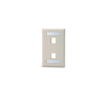 West Penn SKFL-2-IV 1G 2 Port Keystone Plate with Label, Light Ivory, 10 Pack