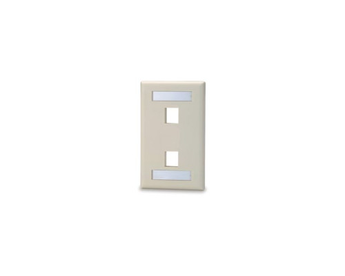 West Penn SKFL-2-IV 1G 2 Port Keystone Plate with Label, Light Ivory, 10 Pack