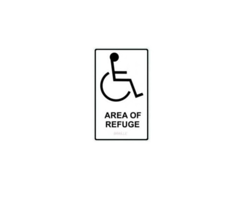 Alpha SN-P48GL Photoluminescent Refuge Sign - Braille