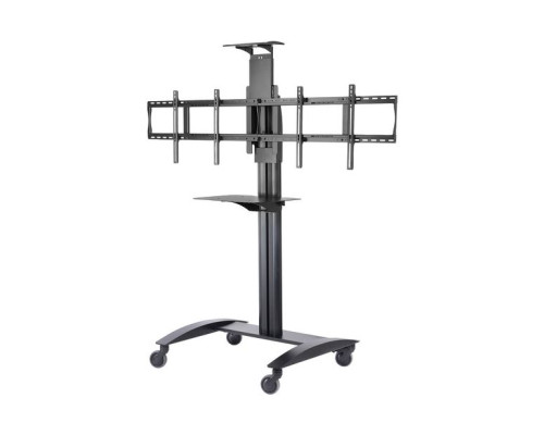 Peerless-AV SR555M Video Conference Cart with Metal Shelf for Two 40' to 55' Displays