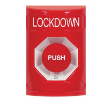 STI SS2001LD-EN Red No Cover Turn-to-Reset Stopper Station with LOCKDOWN Label English