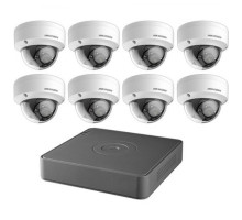 Hikvision T7108Q2TB 8-Channel 1080p DVR with 2TB HDD and 6 1080p Outdoor Dome Cameras Kit