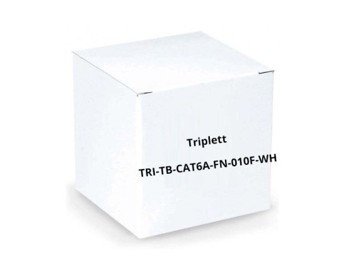 Triplett TRI-TB-CAT6A-FN-010F-WH Professional Grade, High Performance, Certified 10Gbps CAT6A S/STP 26AWG Ethernet Patch Cables, 10', White, 5 Per Pack