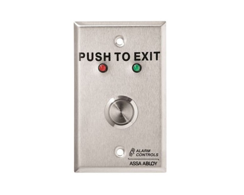 Alarm Controls TS-10 Vandal-Resistant Push Buttons, Single Gang Stainless Steel Plate