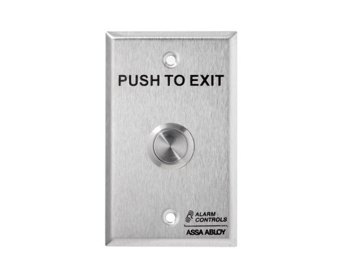 Alarm Controls TS-12 Vandal-Resistant Push Buttons, Single Gang Stainless Steel Plate