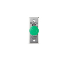 Alarm Controls TS-27 1-1/2' Diameter Green Push Button, 1 N/O, 1 N/C Momentary Switch, 'PUSH TO EXIT', 1-3/4' Stainless Steel Plate