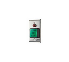 Alarm Controls TS-3-2T UL 2' Square Green Illuminated Push Button with 1/2' Red LED, “PUSH TO EXIT', 2 SPDT 10A Continuous Contacts, Single Gang, Stainless Steel Plate with Timer