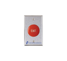 Alarm Controls TS-36 1-1/2' Diameter Red Mushroom Push Button, Engraved 'EXIT'