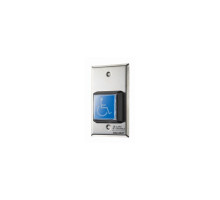 Alarm Controls TS-4T UL 2' Square Blue Illuminated Push Button with Timer, SPDT, 2A Continuous Contacts, 'ADA SYMBOL'