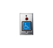 Alarm Controls TS-5 2' Square Blue Push Button, Labeled 'ADA SYMBOL'